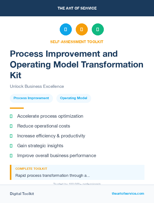 Process Improvement and Operating Model Transformation Kit