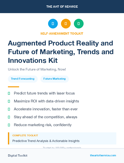 Augmented Product Reality and Future of Marketing, Trends and Innovations Kit