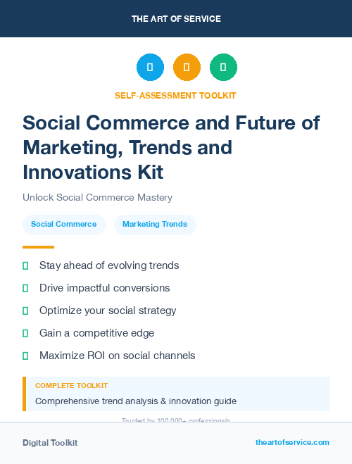 Social Commerce and Future of Marketing, Trends and Innovations Kit
