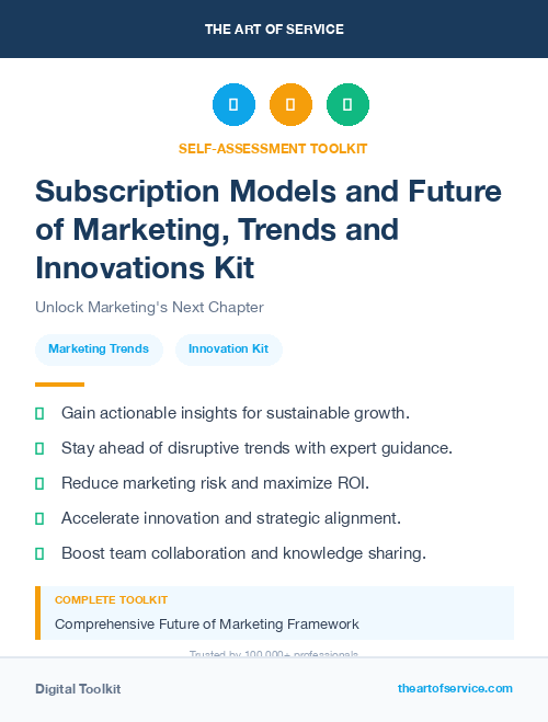 Subscription Models and Future of Marketing, Trends and Innovations Kit