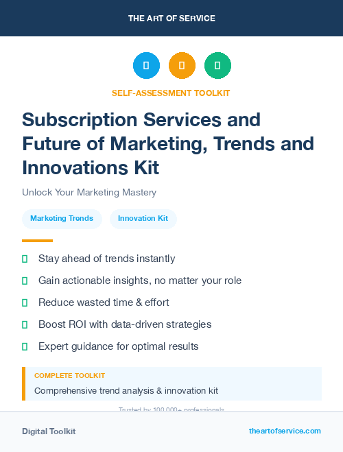 Subscription Services and Future of Marketing, Trends and Innovations Kit