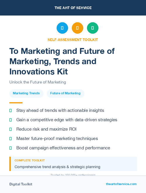 To Marketing and Future of Marketing, Trends and Innovations Kit