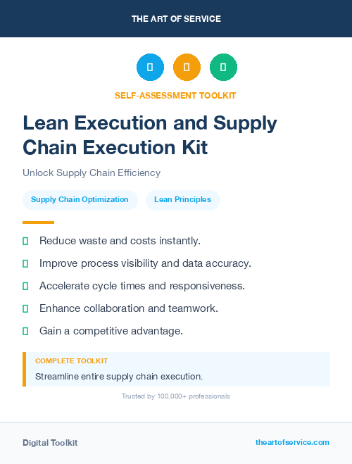 Lean Execution and Supply Chain Execution Kit