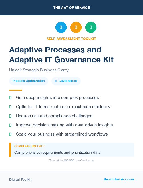 Adaptive Processes and Adaptive IT Governance Kit