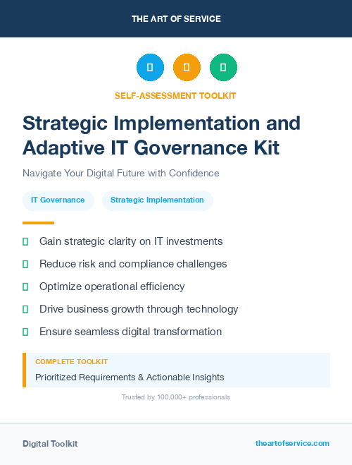 Strategic Implementation and Adaptive IT Governance Kit