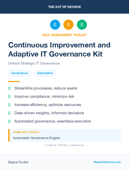 Continuous Improvement and Adaptive IT Governance Kit