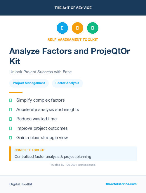 Analyze Factors and ProjeQtOr Kit