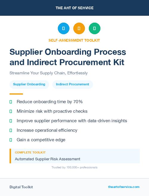 Supplier Onboarding Process and Indirect Procurement Kit