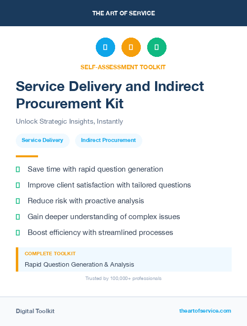 Service Delivery and Indirect Procurement Kit