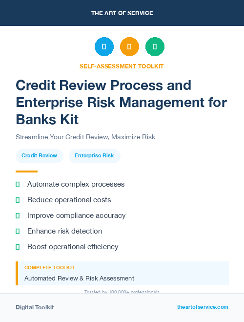 Credit Review Process and Enterprise Risk Management for Banks Kit