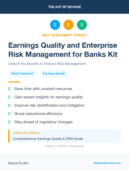 Earnings Quality and Enterprise Risk Management for Banks Kit