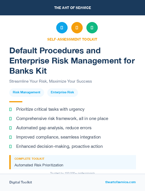 Default Procedures and Enterprise Risk Management for Banks Kit