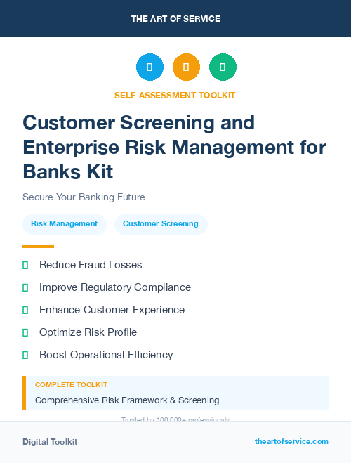 Customer Screening and Enterprise Risk Management for Banks Kit