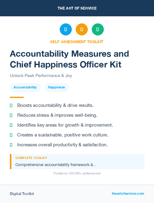 Accountability Measures and Chief Happiness Officer Kit