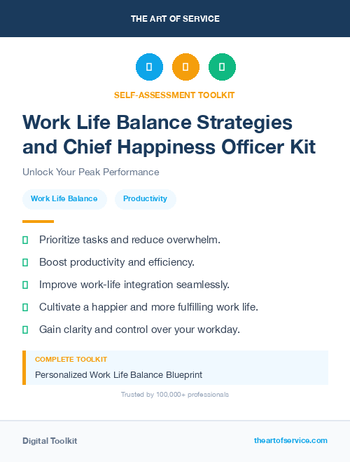 Work Life Balance Strategies and Chief Happiness Officer Kit