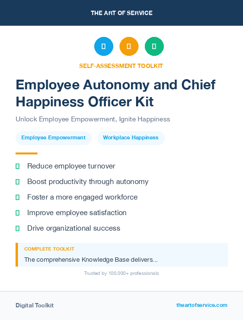 Employee Autonomy and Chief Happiness Officer Kit