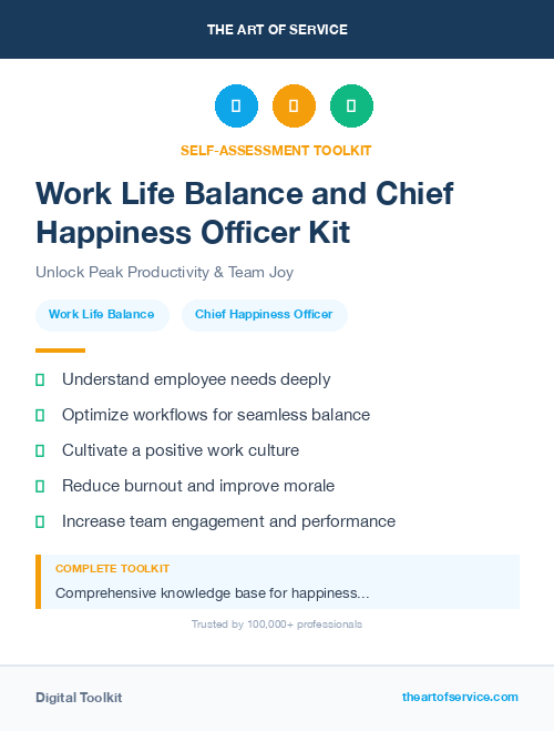 Work Life Balance and Chief Happiness Officer Kit