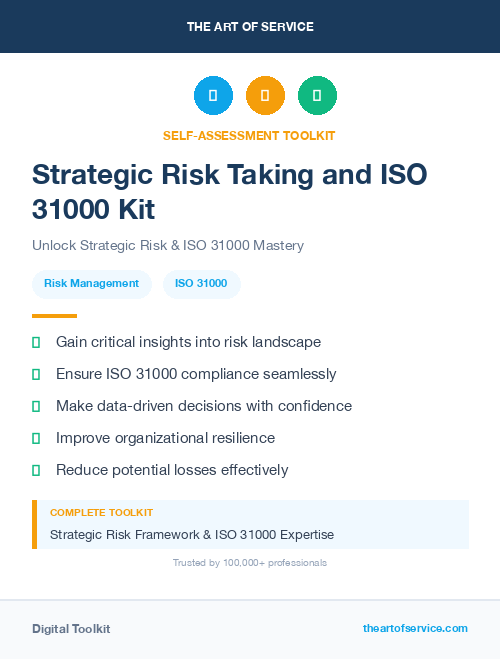 Strategic Risk Taking and ISO 31000 Kit
