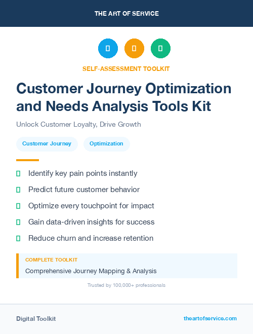 Customer Journey Optimization and Needs Analysis Tools Kit
