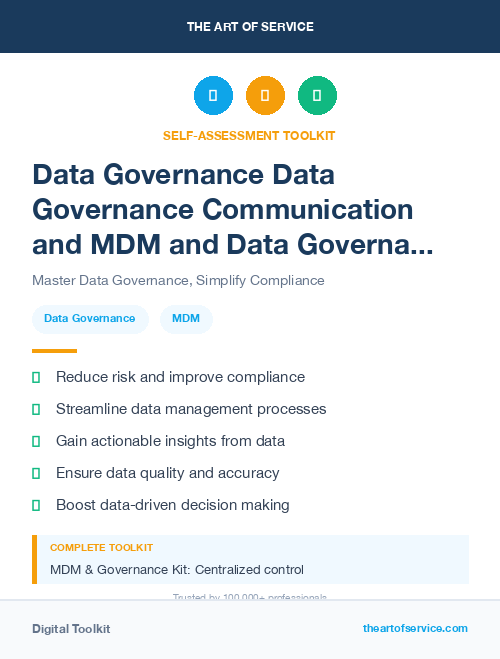 Data Governance Data Governance Communication and MDM and Data Governance Kit