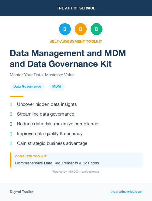Data Management and MDM and Data Governance Kit