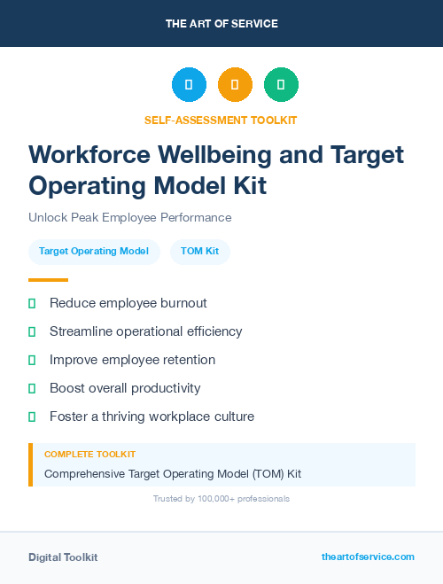 Workforce Wellbeing and Target Operating Model Kit