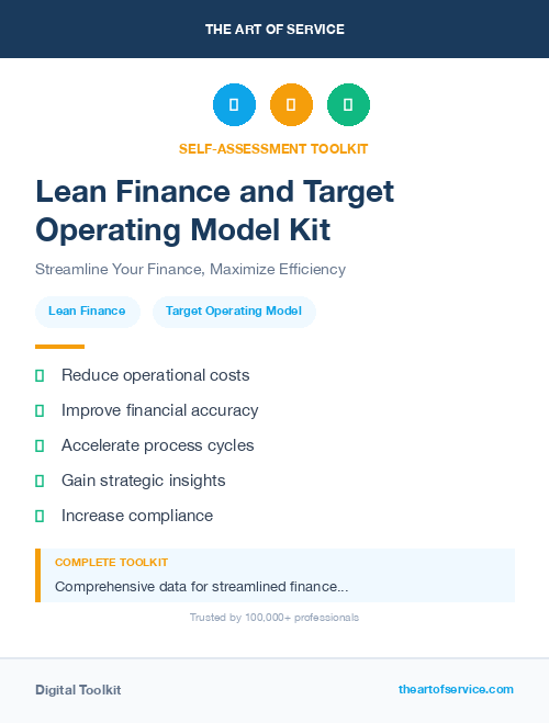Lean Finance and Target Operating Model Kit