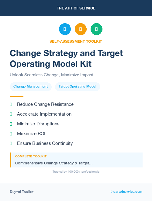 Change Strategy and Target Operating Model Kit