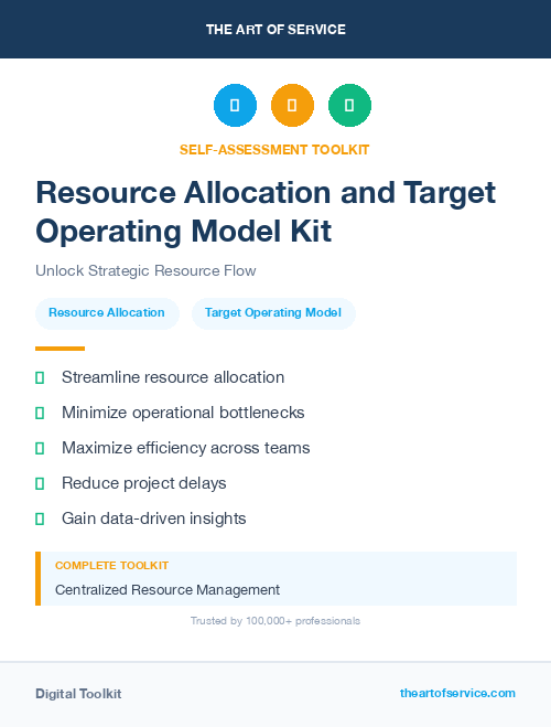 Resource Allocation and Target Operating Model Kit