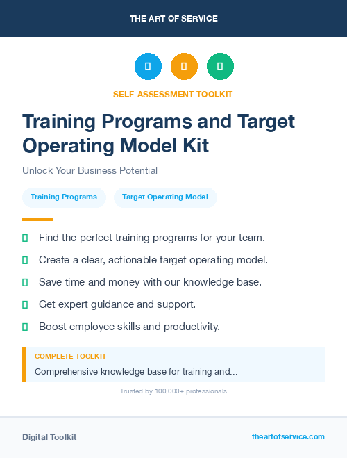 Training Programs and Target Operating Model Kit