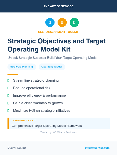 Strategic Objectives and Target Operating Model Kit