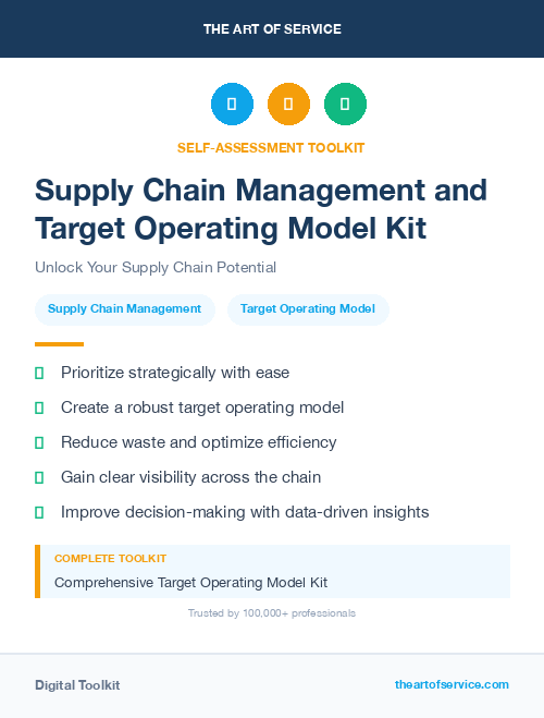Supply Chain Management and Target Operating Model Kit