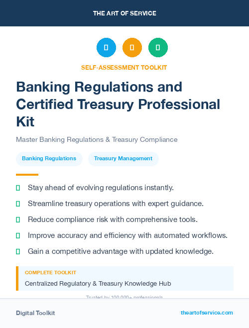 Banking Regulations and Certified Treasury Professional Kit
