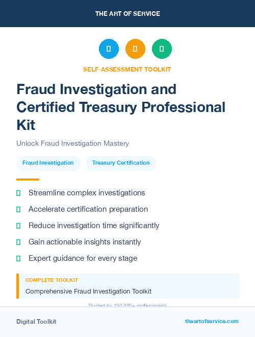 Fraud Investigation and Certified Treasury Professional Kit