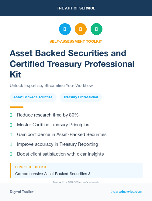 Asset Backed Securities and Certified Treasury Professional Kit