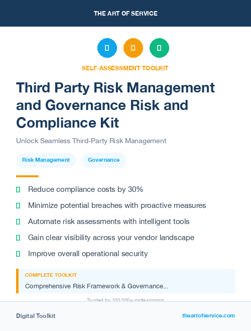 Third Party Risk Management and Governance Risk and Compliance Kit