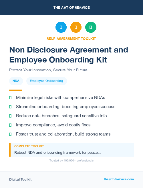 Non Disclosure Agreement and Employee Onboarding Kit