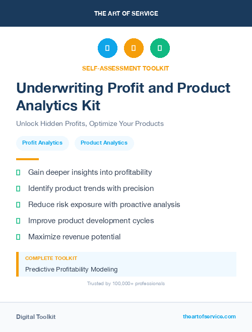 Underwriting Profit and Product Analytics Kit