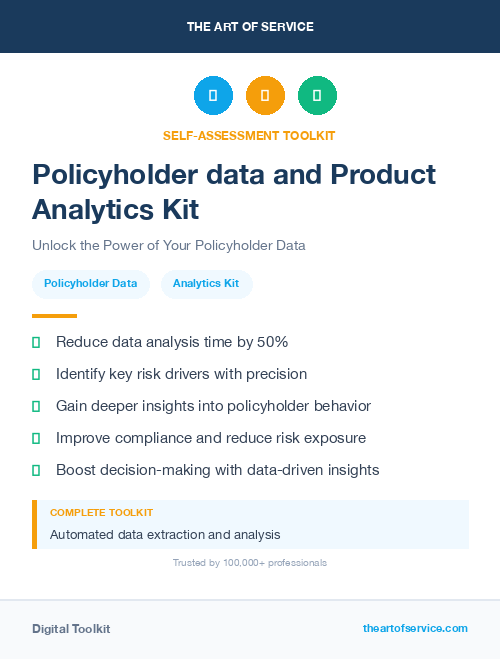 Policyholder data and Product Analytics Kit