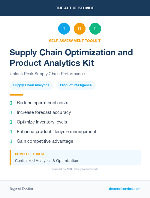 Supply Chain Optimization and Product Analytics Kit