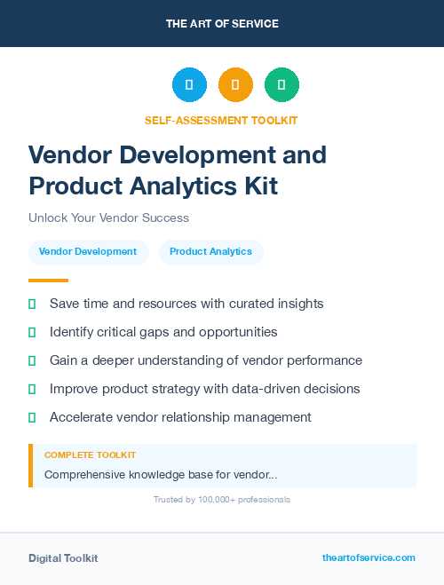 Vendor Development and Product Analytics Kit