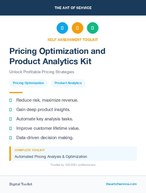 Pricing Optimization and Product Analytics Kit