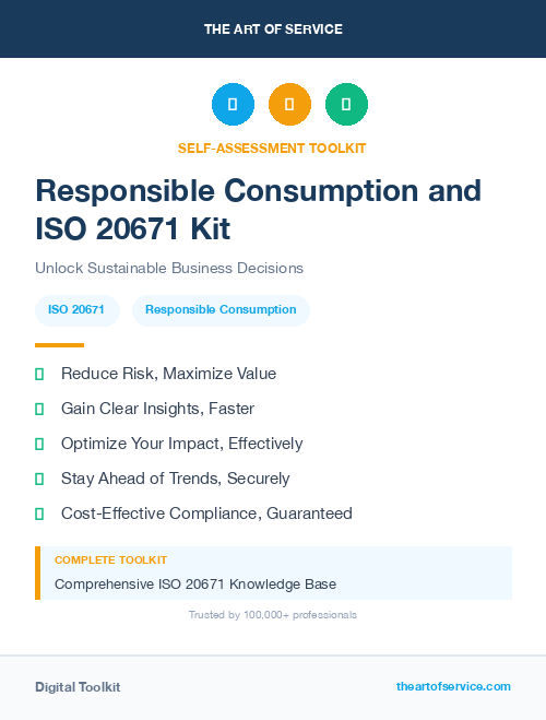 Responsible Consumption and ISO 20671 Kit