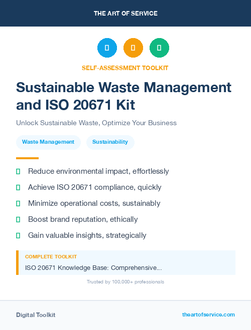 Sustainable Waste Management and ISO 20671 Kit