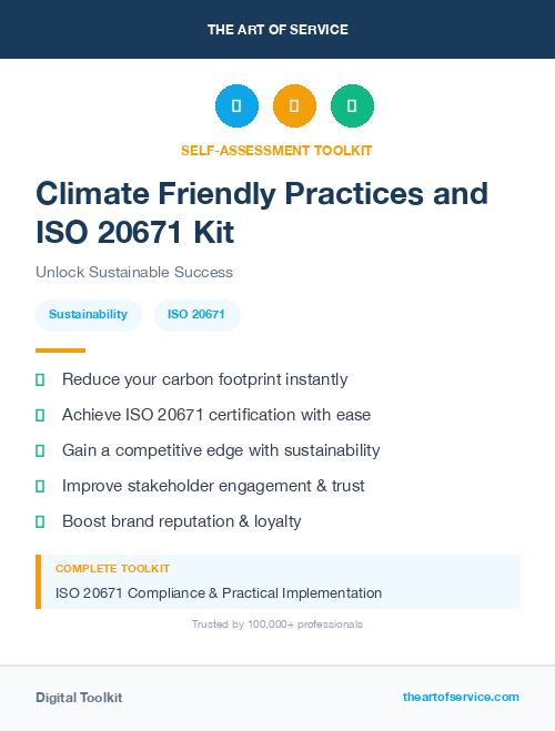 Climate Friendly Practices and ISO 20671 Kit