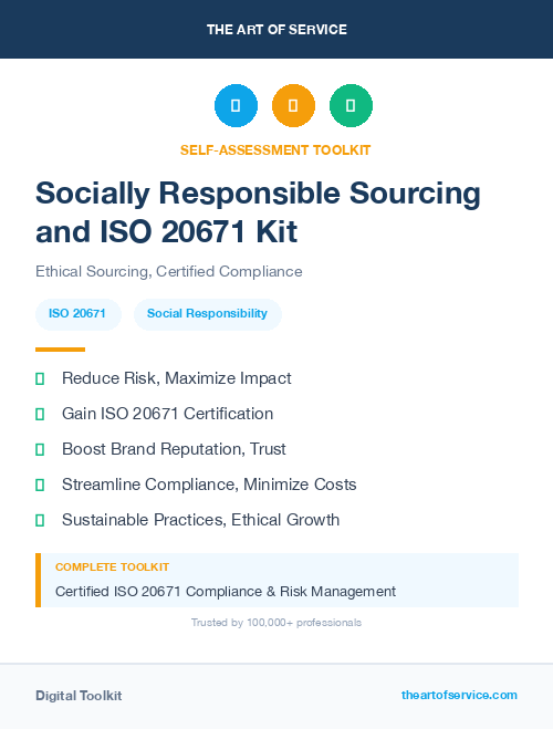 Socially Responsible Sourcing and ISO 20671 Kit