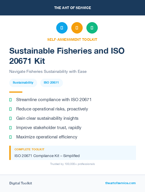 Sustainable Fisheries and ISO 20671 Kit