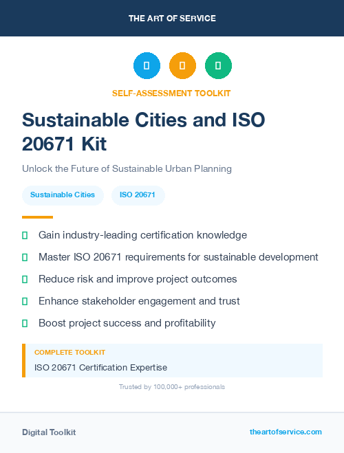 Sustainable Cities and ISO 20671 Kit