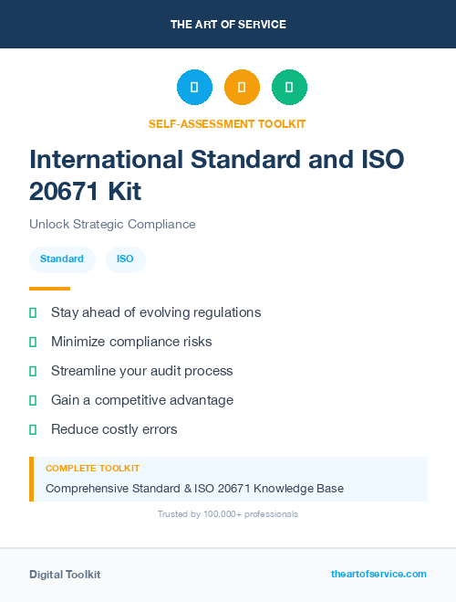 International Standard and ISO 20671 Kit