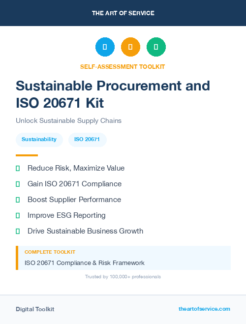 Sustainable Procurement and ISO 20671 Kit